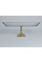 Gold-plated metal serving plate with stand. - 3