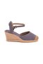Authentic Handmade Open Heel Woven Toe Wedge Heel Linen Linen Woven Espadrilles