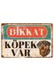 Vintage Caution There Is a Dog Aluminum Warning Sign - Rottweiler - Metal Decorative Sign - 15Cmx22,5Cm