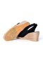 Real Handmade Black Back Strap Open Heel Open Toe Straw Linen Espadrille Wedge Heel Handmade - 4