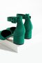 Women's Green Suede Shoes Evening Dress Stiletto Chunky Heel Wedding Dress Shoes 5.5cm - 4