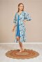 4356 Model Combed Cotton Dressing Gown and Nightgown Set