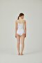 Women's White Rope Strap V-Neck Satin Ribbed Undershirt - 3