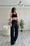 Women's High Waist Loose Fit Comfortable Fit Elastic Waist Palazzo Pants - 3