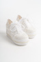 Women's Mother of Pearl Laced Laced Bridal Shoes - 4