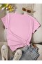Women's Pink Floral Bookcase Printed Oversize T-Shirt - 2