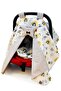Organic Cotton Stroller Cover and Cushion with Smiling Face and Stars, 2 Pieces