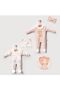 Corduroy Cotton Fabric Bear Pattern Ruffle Jumpsuit (2pcs) - 3