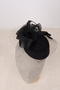 Stylish Bridal Cap with Pearl and Feather Detail Bridal Wedding Hat - 5