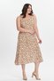 Women's Camel Floral Print Woven Dress - 3