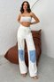 Women's Seasonal Denim Detailed Stylish Sweatpants with Elastic Waist and Adjustable Legs - 2