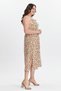 Women's Camel Floral Print Woven Dress - 5
