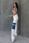 Women's Stylish Sweatpants with Elastic Waist and High Waist Side Denim Pocket Detail - 3