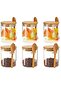 Spice Set with Borosilicate Glass Bamboo Lid and Bamboo Spoon 6 Pieces 450 ml
