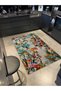 Multicolored Mixed Flowers Patterned Creative Modern Decorative Carpet 5143 - 3