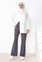 Piyale Spanish Leg Trousers 653 - Gray - 2