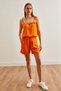 Women's Orange Sling Tie Waist Lace up Shorts Jumpsuit Tlm- 19000153 - 3