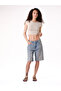 Light Blue Cut-Off Bermuda Shorts