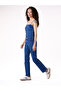 Dark Blue Lycra Strap Jumpsuit - 2