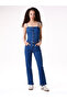 Dark Blue Lycra Strap Jumpsuit