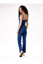Dark Blue Lycra Strap Jumpsuit - 5