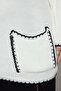 Ecru Stitching Detail V-Neck Sweater Tbbaw25An00005 - 4