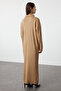 Camel Comfortable Fit Collar Zipper Basic Knitwear Dress Tctaw25Eb00013 - 5
