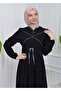 Women's Hooded Belted Hijab Abaya 605 - 5