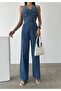 Denim Gold Jumpsuit - Button Detailed - 2