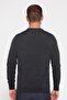 Slim Fit Crew Neck Self-Patterned Anthracite Men's Knitwear Sweater - 5