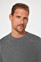 Men's Slim Fit Crew Neck Self Pattern Gray Knitwear Sweater - 3