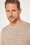 Men's Slim Fit Crew Neck Self Patterned Cream Color Knitwear Sweater - 4
