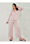 Solid Piped Button Through Shirt & Pyjama Set