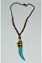 Teeth Turquoise Stone Pendant Ethnic Design Macrame Authentic Bohemian Necklace No:61 - 3