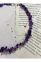 Amethyst Stone Heart Cracked Stone Necklace - 4