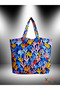 Colorful Coral Patterned Linen Beach, Shoulder and Shopping Bag - 54x38 cm - 6