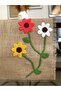 Flower Patterned Hand Knitted Jute Fabric Runner 40x140 Cm - 2