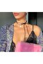 Stringed pearl lolita heart choker necklace - 4