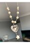 Fairycore heart necklace with pearls - 2