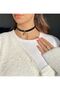 Velvet choker pendant with pearls
