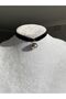 Velvet choker pendant with pearls - 4