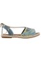 Women's Vegan Leather Blue Lace-up Sandals - To The Beach Design - 5
