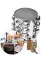360 Degree Rotating 12-Piece Glass Spice Rack Set with Metal Stand - 2