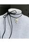 Corded laceable coquette aesthetic bow necklace with pearls