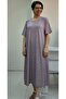 Rose dried print short-sleeved combed cotton Viscose Dress - 5