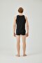 Men's Black Round Neck Undershirt - 3