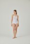 Women's White Rope Strap V-Neck Satin Ribbed Undershirt