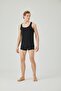 Men's Black Round Neck Undershirt - 2
