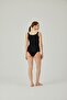 Women's Black Wide Neck Strap Lace Tank Top - 3