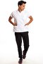 Surgical Doctor Nurse Scrubs White Top Black Bottom Jersey Suit - 3